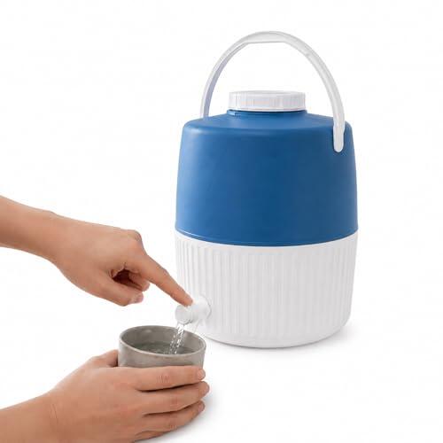 Nevera Portátil con Dispensador | Capacidad 10L | 26 x 33cm | Dispensador para Bebidas | Playa, Montaña, Camping, Picnic, Furgoneta, Camper | Nevera con Agarre (10 litros)