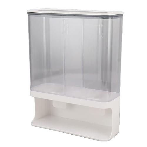 SIXRUN Contenedor de Arroz Hermético Montado en la Pared, Dispensador de Granos de Cocina Transparente de 3L para Uso Doméstico