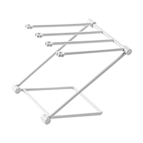 Srliya Pristine-Estante de Secado para Paños de Cocina, 4 Brazos para Soporte de Toalla de Mano de Secado Rápido para Cocina (Gris Claro)