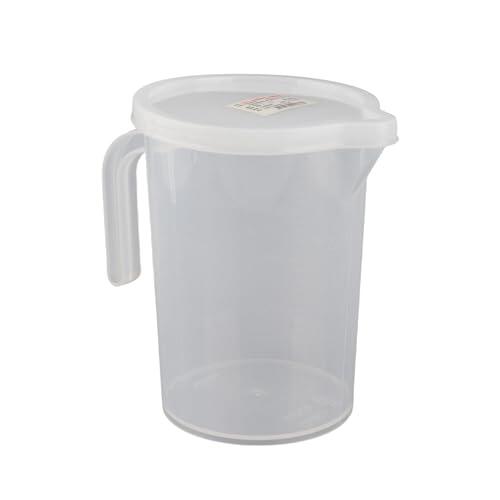 Picysa Taza Medidora de Plástico Transparente con Tapa Resistente Al Calor para Cocina, Asas en ángulo, 500ml/1000ml (500ML)