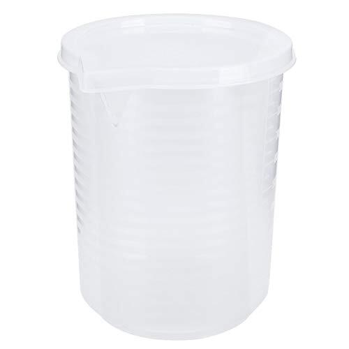 Picysa Taza Medidora de Plástico Transparente con Tapa Resistente Al Calor para Cocina, Asas en ángulo, 500ml/1000ml (1000ML)