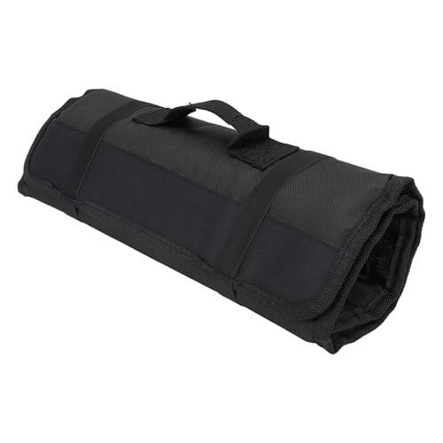 Bewinner 20 Ranuras Chef Cuchillo Rollo Bolsa Multifuncional Lona Portátil Cubiertos Cuchillos Titular Protector Almacenamiento Viaje Cocina Cocina Regalo para Chefs (BLACK)