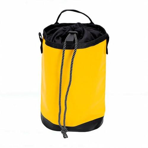 Bewinner Bolsa de Almacenamiento de Cuerdas, Bolsa Impermeable para Equipo de Gran Altitud con Cierre de Cordón, Compartimentos Internos para Herramientas y Accesorios de Escalada (Yellow)