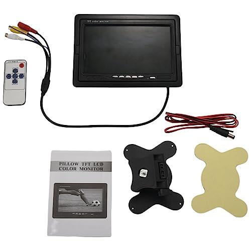 Htuteyy 12V-24V 7 Pulgadas TFT LCD Color HD Monitor para CáMara CCTV Inversa de VisióN Trasera de Coche