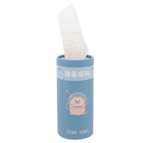 MERRYHAPY Caja de Pañuelos Redonda Recargable para Coche Diseño Cartoon, Soporte Práctico para Interior de Vehículos y Dispensador Funcional
