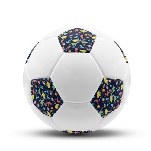 Hixingo Balón de Fútbol Tamaño 5 con Diseño de Estampado de Dinosaurio - Pelota de Fútbol de PVC para Niños, Jóvenes y Adultos - Ideal para Entrenamiento, Interiores y Aire Libre (Estilo 6)