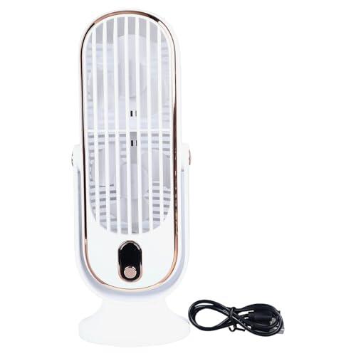 Ventilador de escritorio sin escobillas con pantalla LED de escritorio 5 velocidades ajustables para de dormitorio de oficina en casa Velocidad de enfriamiento pequeña Oscilante ajustable