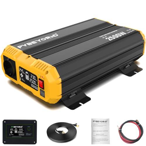 PVBEYORND Inversor 24V 220V/230V Onda Pura 2500W/5000W Inversor Onda Pura
