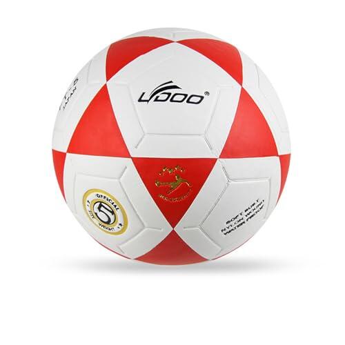 Hixingo Balón de Fútbol Tamaño 5 PVC, Antideslizante y Resistente, Apto para Niños Jóvenes Adultos, Uso Interior y Exterior, Perfecto Regalo Deportivo (Rojo)