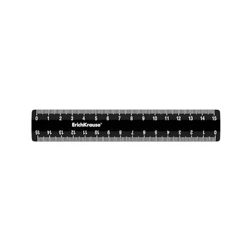 Regla de plástico de 15 cm, 1 unidad, regla para oficina, escuela, hogar, regla escolar para geometría y dibujo, regla de medición de precisión, regla para la escuela, color negro