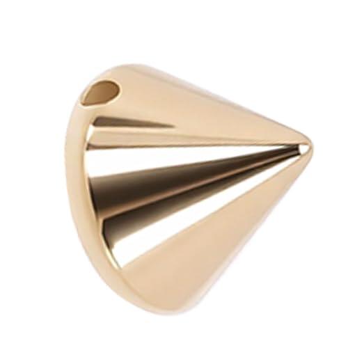 Zunate 200 Tachuelas Cónicas de Plástico Duradero de 8x8mm para Costura y Manualidades DIY, Ideales para Chaquetas, Zapatos, Bolsos, Cinturones (GOLD)