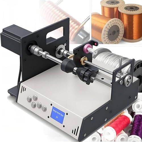 Bobinadora de bobina con pantalla, velocidad variable 120-900 RPM, programable para alambre fino y bobinas resistentes, diseño compacto 30 x 25 x 25 cm