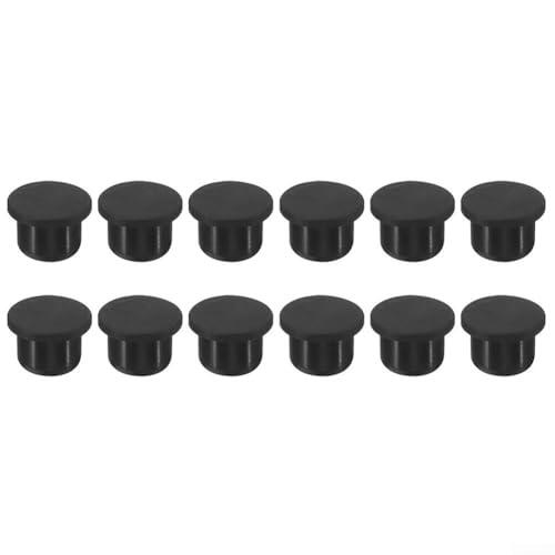 Sawhamale Paquete de 12 tapones de goma de silicona de 9 a 14 mm, tapón flexible suave para sellado de botellas de laboratorio, cocina, uso doméstico, negro y blanco (negro 13 mm)