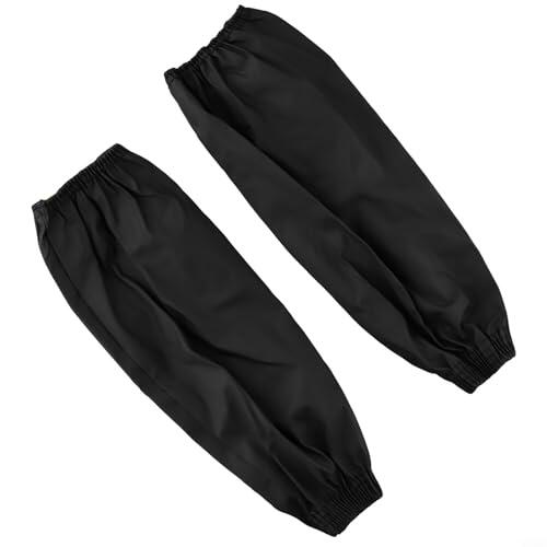 Fundas impermeables de poliuretano con puños elásticos, fundas de brazo de muñeca a codo para cocina, preparación de alimentos, trabajo de fábrica, negro, 1 par