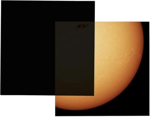 Solar Filter Sheet 100 x 100 mm for Telescopes, Binoculars & Cameras - DIY Solar Film for Sun, Sunspot & Eclipse Viewing - Absolute Eclipse, OD 4.8, ISO 12312-2 Tested