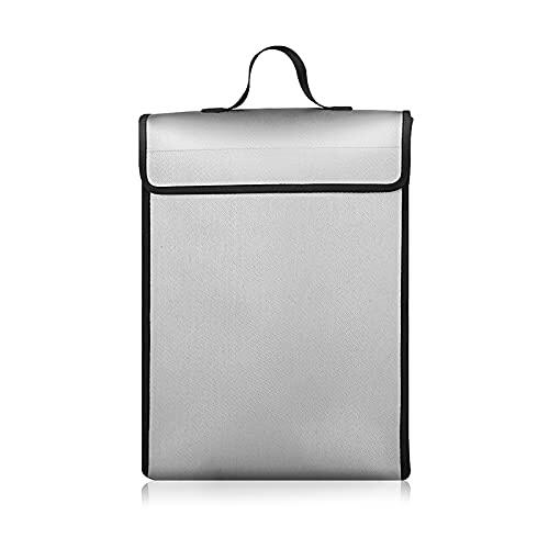 Huairdum Bolsa para Documentos Ignífuga, Bolsa contra Incendios, Caja Fuerte Ignífuga con 1200 de Resistencia Al Agua a Altas Temperaturas, Gran Capacidad 40x30x7 Cm, Ideal para Pasaportes, Joyas en