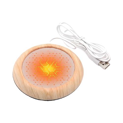Calentador de tazas: placa de calefacción eléctrica alimentada por USB para uso en escritorio, dispositivo de mantenimiento de temperatura de taza de café con estilo moderno de oficina, base de