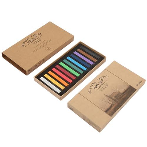 YUYTE Gises Colores Pastel Crayones Fluorescentes Juego de Tizas para Pintar con Barra para Teñir el Cabello, 12 Colores Vivos para Pintura en Pastel, Graffiti y Coloración del Cabello DIY (12