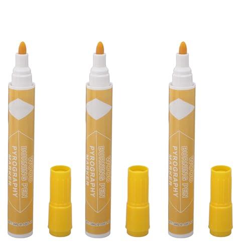 HEEPDD Juego de Herramientas de Dibujo para Principiantes de Pirograbado, Bolígrafo para Quemar Madera de Materia Orgánica, Paquete de 3, 3 Ml, Marcadores Multifuncionales Portátiles para Proyectos de