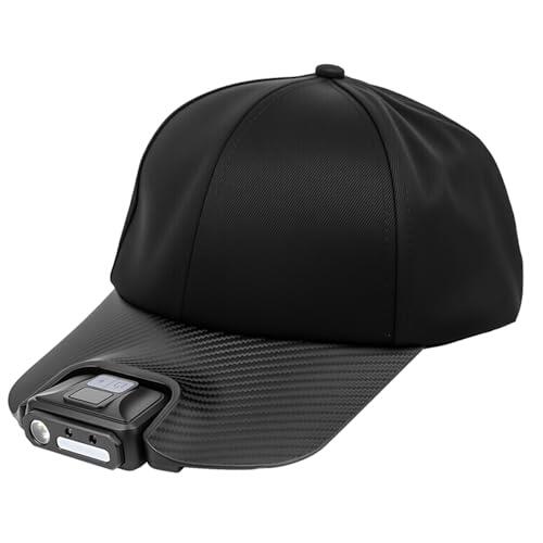 Keenso Linterna Frontal de Pesca, Luz de Tapa con Sensor de Movimiento ABS con Pantalla Digital, Función de Memoria de 7 Modos, Rango de 200 a 300 Lm de 50 a 100 M para Gorra de Béisbol Al Aire,