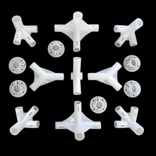 Kit de reparación de marco de cenador, para tubos de 25 mm y 19 mm, piezas de repuesto para tienda de campaña con conectores centrales de esquina y pies, junta de esquina de toldo (15 piezas)