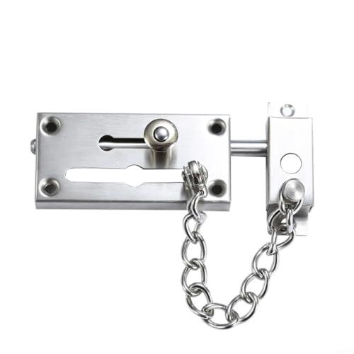 Tidgel Cadena de puerta de seguridad de acero inoxidable resistente con perno de bloqueo para entrada delantera, apartamento y hotel protección de puerta