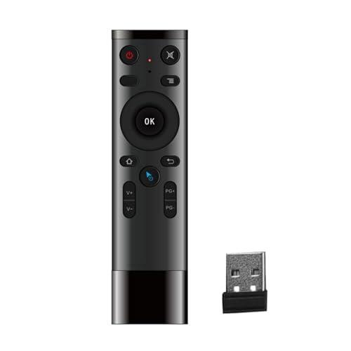 Bewinner Control Remoto Inalámbrico Air Mouse 2.4G con Entrada de Voz y Giroscopio, Controlador de TV Inteligente de 16 Teclas Receptor USB, Plug and Play para TV Box Proyector PC