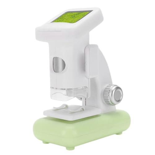 Omquot Microscopio Digital Portátil 1200X con Función de Foto y Vídeo para Estudiantes de Ciencias Recargable Verde/Blanco