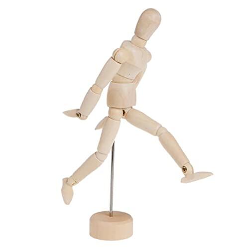 ZAICOLER Maniquí de Madera, Minifiguras de Dibujo de Bocetos Flexibles para Decoración Artística, Color Madera Original de 5,5 Pulgadas