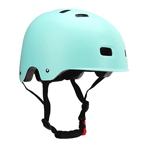 Rcniso Casco de Monopatín, Gorro de Seguridad Ligero y Protector para Monopatín, Bicicleta, Patinete de Carreras para Niños y Adultos, Color Verde Claro (M)