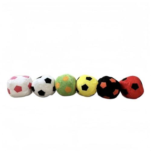 Racocou Hacky Sack de Fútbol – Paquete de 6 Bolsas de Deporte al Aire Libre para Adultos, Relleno de Pellets Suaves y Duraderos para Práctica de Patadas y Alivio del Estrés