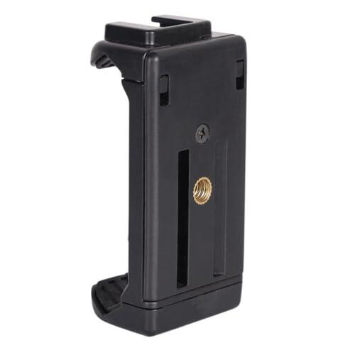 MALUGOGO Soporte de trípode ajustable para teléfono, soporte estable con fuerte fuerza de sujeción y diseño de abrazadera curvada en forma de V, material ABS para fotografía de teléfono y tableta