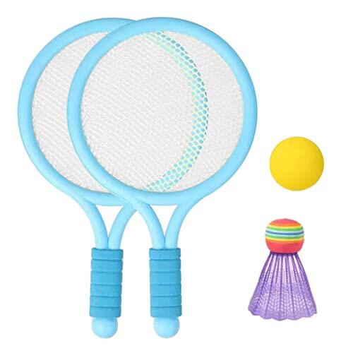 predolo Juego Infantil de Bádminton Y Tenis con Raquetas Coloridas Y Fáciles de Agarrar, Regalo para La Playa O El Jardín, Azul