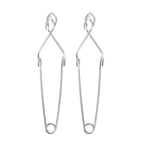 ROMISBABA Abrazaderas Piezas Ensayo de de Laboratorio y en para Tubos de Acero Cromado, Clips Portátiles de Metal Plata Agarre Paquete de 2 para Estudiantes Escuelas Laboratorios