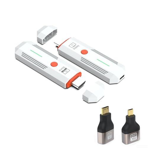 Transmisor inalámbrico y kit de receptor, extensor de transmisor de video HD 1080P, con rango de 50M, dongle de pantalla de doble banda para portátil a pantalla de TV (blanco)