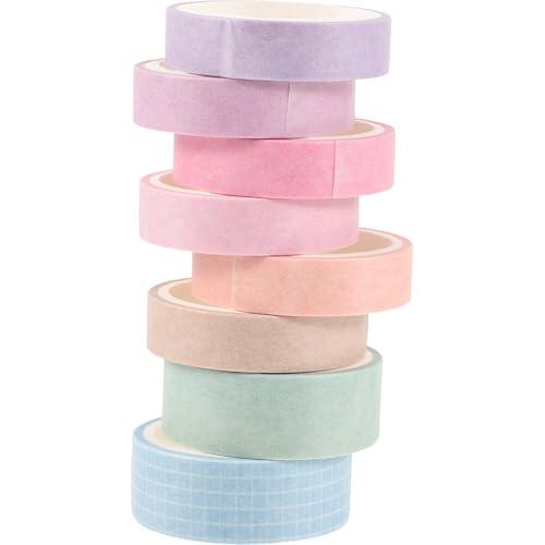 Healeved 8 Rollos de Cinta Decorativa Washi de Papel, Escribible y Fácil de Usar para Manualidades, Adecuado para Planners y Wrapping