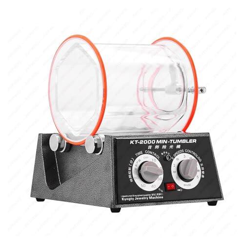 KT2000 Rotary Jewelry Polisher Tumbler Bead Surface Cleaner Drum Polisher With Bevel Timer 5kg Para principiantes en bricolaje