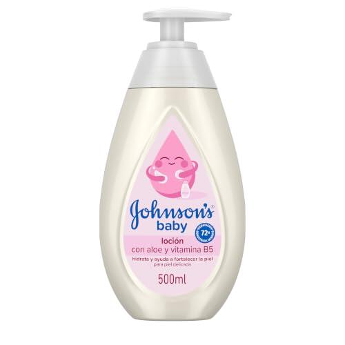 Johnson's Baby Crema Hidratante Bebé con Aloe Vera y Vitamina B5, 500ml | Hidratación demostrada por 72h, para piel delicada, pH equilibrado, hidrata y ayuda a fortalecer la piel sensible del bebé