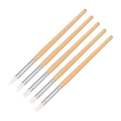 OFFIGAM 5piezas Herramientas de Esculpir Arcilla con Mango de Silicona Portátiles para Modelado Tallado y Alisado Manualidades de Arcilla Polimérica para Principiantes y Detalles Finos