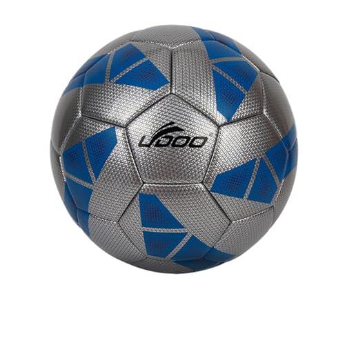 Hixingo Balón de Fútbol Tamaño 5 PVC, Antideslizante y Resistente, Apto para Niños Jóvenes Adultos, Uso Interior y Exterior, Perfecto Regalo Deportivo (Plata 2)