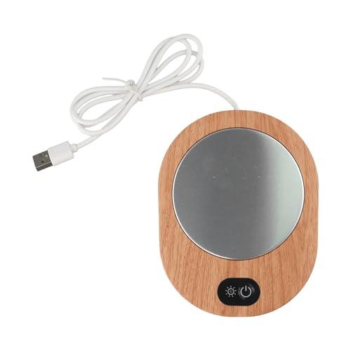 FACAIIO Calentador de tazas eléctrico USB con sensor de gravedad, temperatura constante de 55 a 65 °, diseño de grano de madera para oficina y hogar