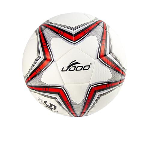 Hixingo Balón de Fútbol Tamaño 5 PVC, Antideslizante y Resistente, Apto para Niños Jóvenes Adultos, Uso Interior y Exterior, Perfecto Regalo Deportivo (Estrella roja)