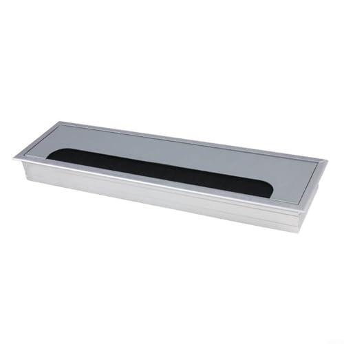HEIBTENY Organizador de cables de aleación de aluminio para escritorio, organizador de cables para oficina, hogar, computadora, escritorio, suave, para protector de cable de borde, plateado mate