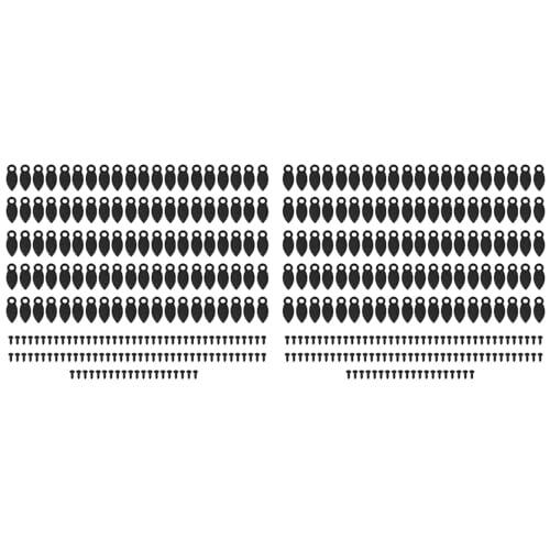 Frahou 200 botones giratorios para marcos de fotos, accesorios para marcos de fotos, hebilla negra con tornillos