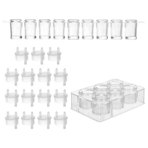 KOCKSHION Placa de Pocillos Multifuncional y Fondo Plano 17 Piezas de Plástico Volumen Uniforme Adecuado para Reacciones Químicas y Experimentos de Laboratorio