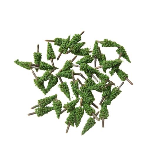 BEAZOOM Juego de 40 piezas de plástico para tren, diorama de ferrocarril y juego de guerra, arbustos verdes en miniatura de 35 cm, 45 cm, paisaje