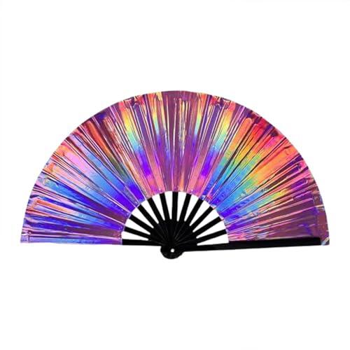 Fans de mano para mujeres plegables, ventilador de manos plegable | Ventilador plegable a mano grande de manualidades,Accesorios de accesorios fotográficos con marcos de madera para baile, boda, act