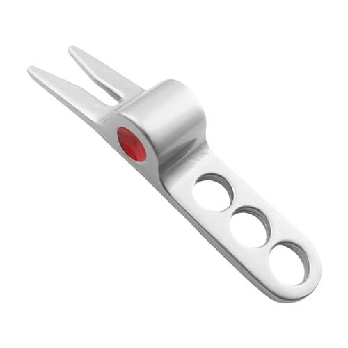 QLECXZI Horquillas de Golf Accesorios de Entrenamiento para golfistas Principiantes Aleación de Zinc Herramienta de reparación de divots de Golf Herramienta, Plata 1 Pieza, 8 x 1.5 x .4 cm
