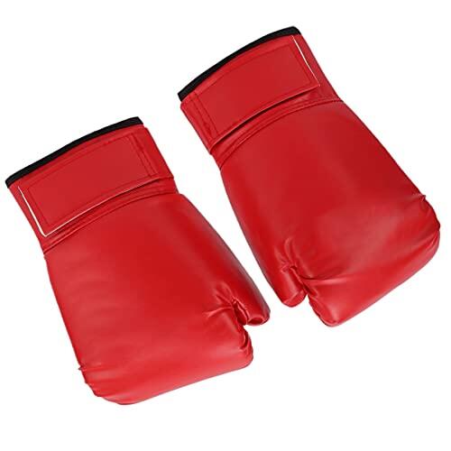 Keenso de Boxeo para Adultos, de Boxeo de Entrenamiento Unisex de 10 Oz, Cuero de PU con Forro de Látex, 25x15 Cm, para Muay Thai Sanda Free Fight Workout Sparring Hombres Mujeres (Rojo)