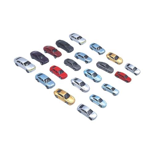 FytStycale 20 Piezas Coches Miniatura Pintados Vehículos Maqueta Escala Diecast Modelo Accesorio de Plástico Ideales para Decoraciones Arquitectónicas Trenes en, 1 87